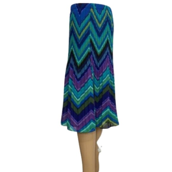 Allison Taylor Colorful Chevron Midi Skirt - Picture 2 of 4